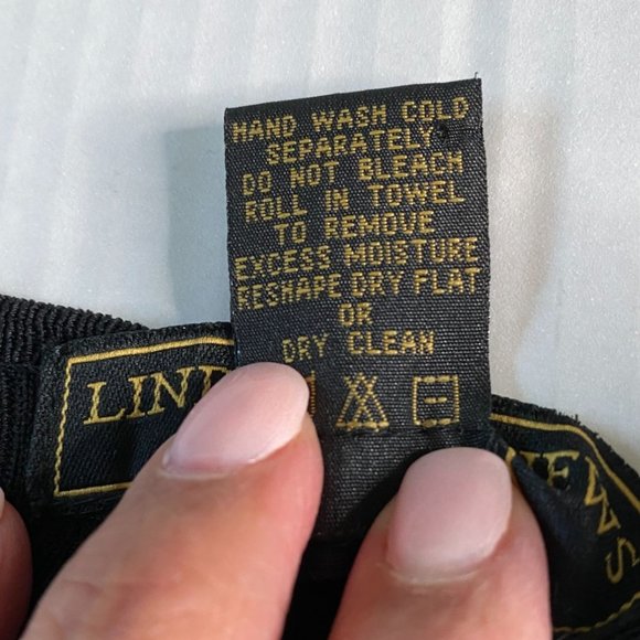 Linda Matthews Woman 3X Black Twin Set Top & Cardigan Sweater Knit Crochet Trim - Picture 6 of 16